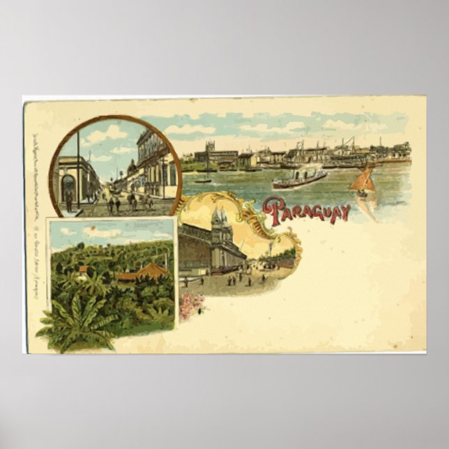 Paraguay, Vintage Poster (Front)