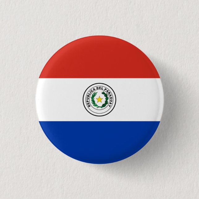 Paraguayan Flag, Flag of Paraguay 3 Cm Round Badge (Front)