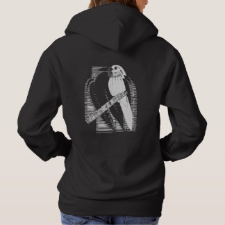 Parakeet Back Minimalist Animal Art Abstract Hoodie