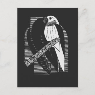 Parakeet Back Minimalist Animal Art Abstract Postcard