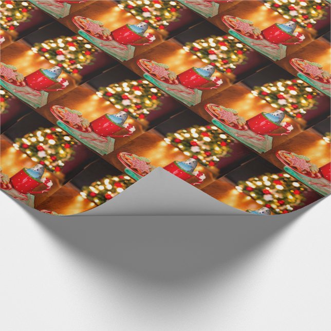 Parakeet Christmas Wrapping Paper (Corner)