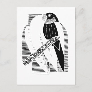 Parakeet Front Minimalist Animal Art Abstract Postcard