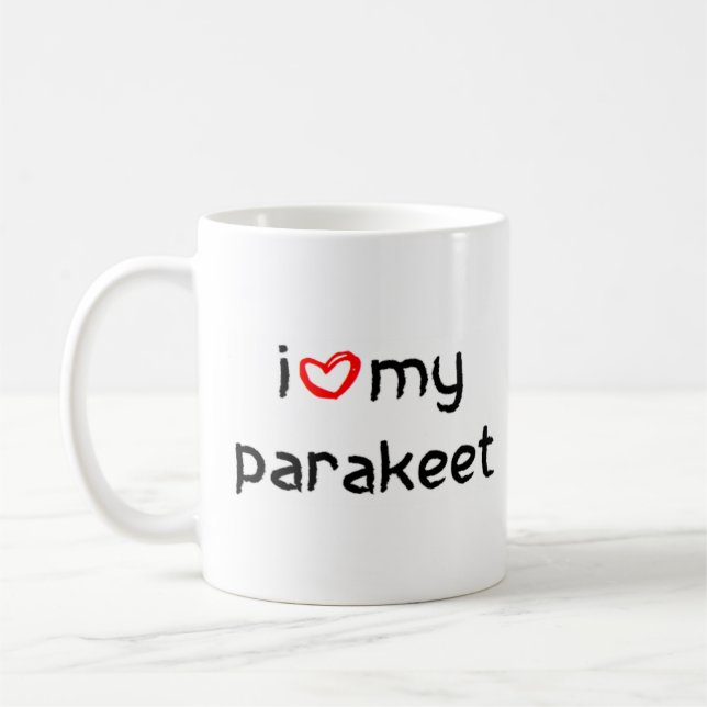 parakeet heart coffee mug (Left)