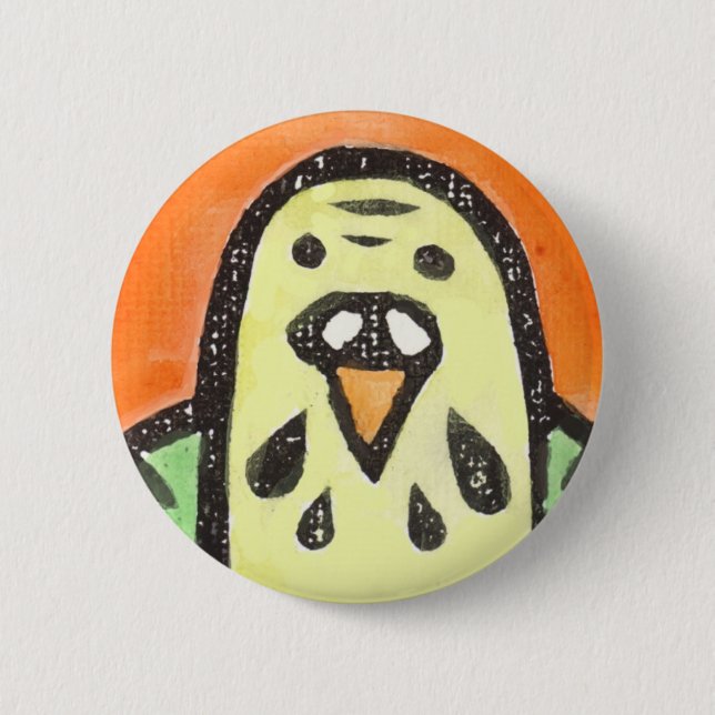 Parakeet Portrait 6 Cm Round Badge (Front)