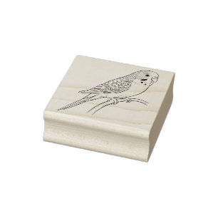 Parakeet Rubber Stamp