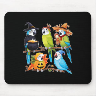 Parakeets In Costumes Fall Season Halloween Fun  Mouse Pad