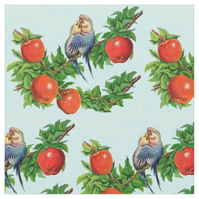 parakeets in love fabric (Close Up)