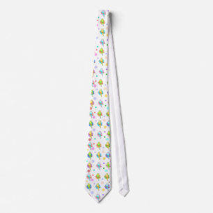 Parakeets & Polka Dots Pattern Tie