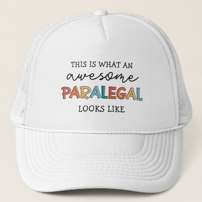 Paralegal Awesome Legal Assistant Funny Trucker Hat (Front)