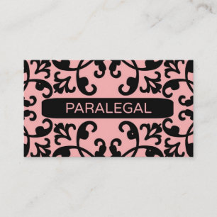 Paralegal Peach Damask Business Card