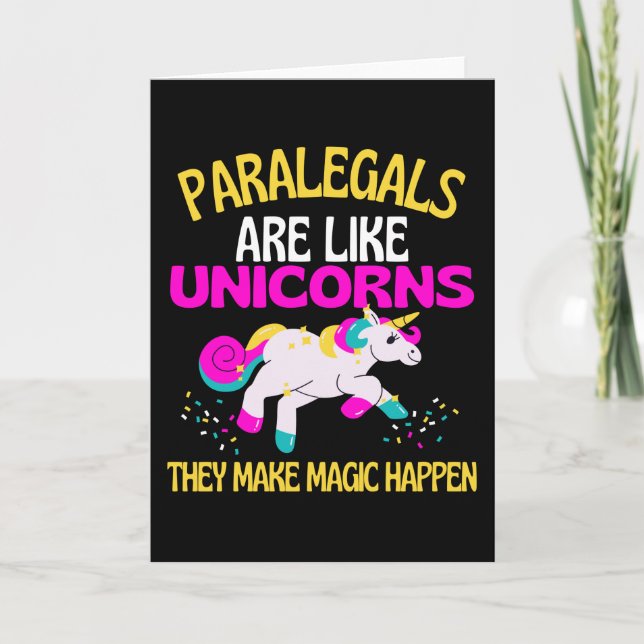 Paralegal Unicorn , Magical Unicorn Lawyer Card (Front)