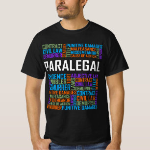 Paralegal Words Gift Paralegals Gifts Law Attorney T-Shirt