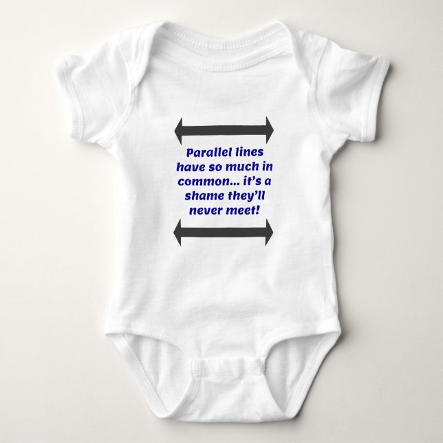 Parallel Lines Math Joke Baby Bodysuit (Front)