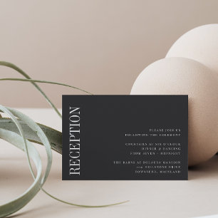 Parallel   Modern Black & White Wedding Reception Enclosure Card