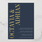 Parallel | Modern Navy & Gold Typography Wedding
