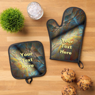 Parallel Planes Oven Mitt & Pot Holder Set