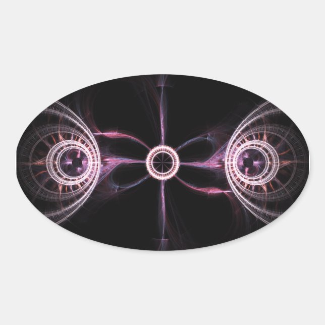 Parallel Universes Abstract Fractal Art Oval Sticker (Front)