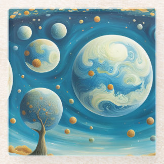 Parallel universes glass coaster