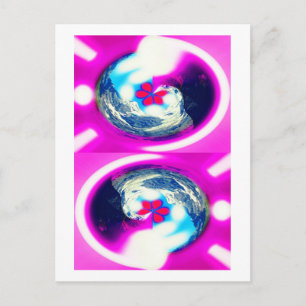 Parallel worlds art postcard