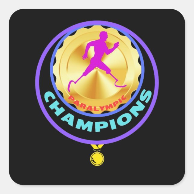 Paralympic Champions  Square Sticker (Front)