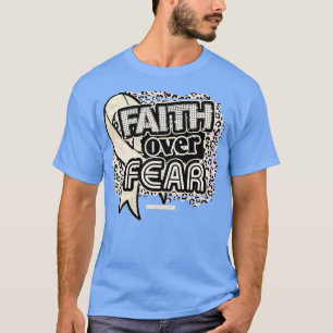 Paralysis Awareness Ribbon Faith Over Fear Leopard T-Shirt