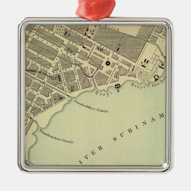 Paramaribo Surinam Metal Tree Decoration (Front)