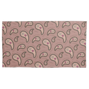 Paramecia Paisley Biology Science Mocha Brown Pillowcase