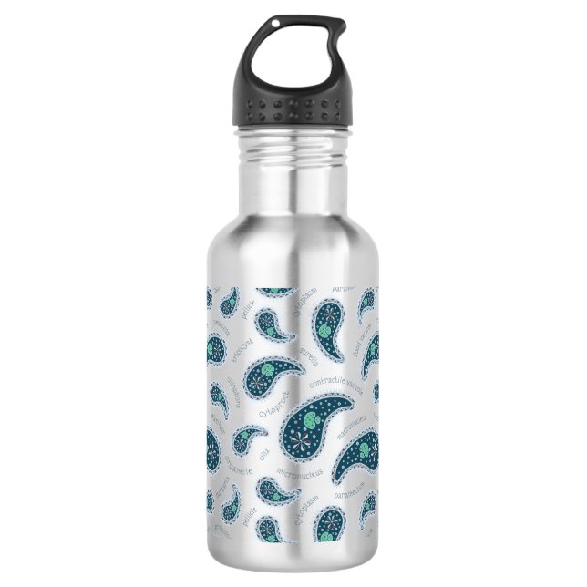 Paramecia Paisley Biology Science Protozoan 532 Ml Water Bottle (Front)