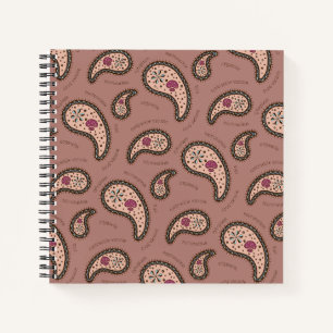 Paramecia Paisley Customisable Biology Mocha Brown Notebook