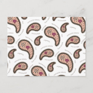 Paramecia Paisley Customisable Biology White Postcard