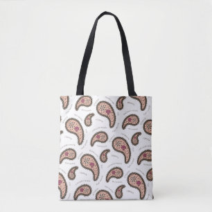 Paramecia Paisley Customisable Biology White Tote Bag