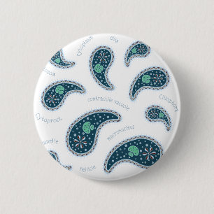 Paramecia Paisley Protozoan Biology Science 6 Cm Round Badge