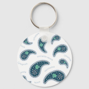 Paramecia Paisley Protozoan Biology Science Key Ring