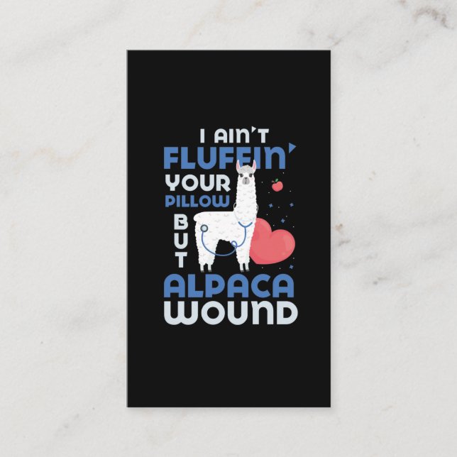 Paramedic Alpaca Wound Care Nurse Trauma EMT Business Card (Front)