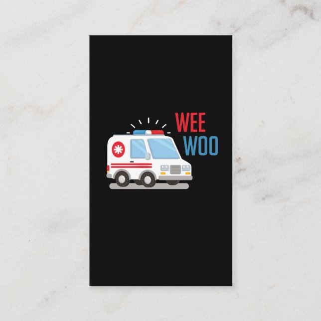 Paramedic Ambulance Car wee woo Hospital EMT Business Card (Front)