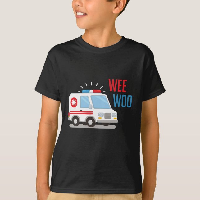 Paramedic Ambulance Car wee woo Hospital EMT T-Shirt (Front)