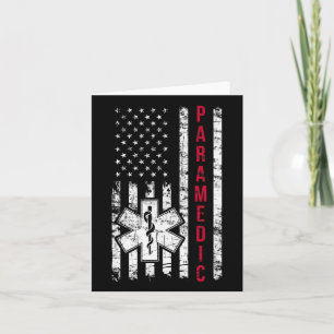 Paramedic American Flag Independence Day Emt Ems U Card