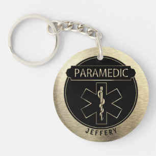 Paramedic 🚑 - Black and Gold  Key Ring