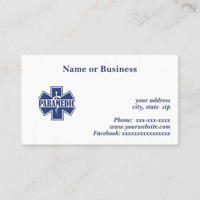 Paramedic Business Card (Front)