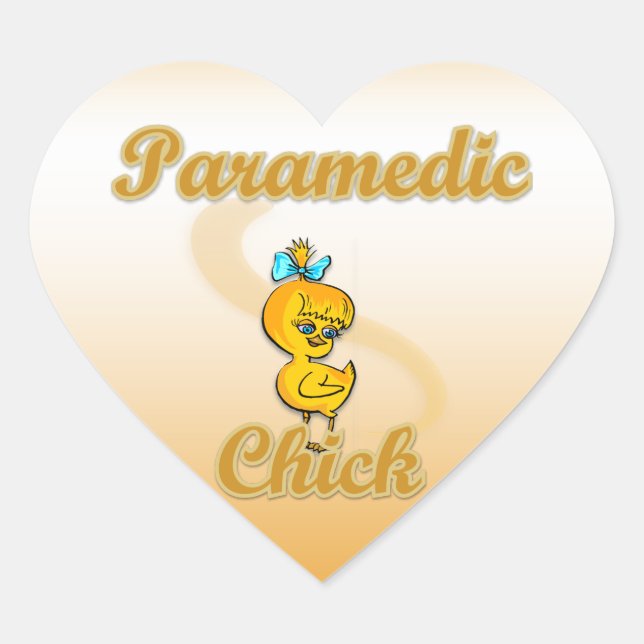 Paramedic Chick Heart Sticker (Front)
