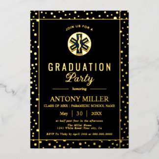 Paramedic Class Of 2026 gold confetti graduation