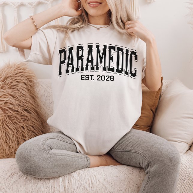 Paramedic | Custom Varsity Paramedic Worker EMS T-Shirt (paramedic gifts, gifts for paramedics, EMS shirt, EMS sweatshirt, personalized EMS gift for women,)