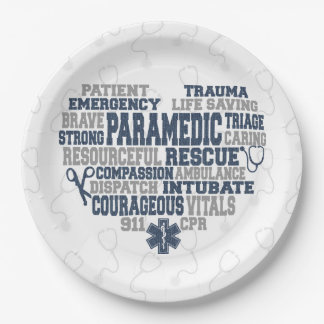 Paramedic Denim texture Paper Plate