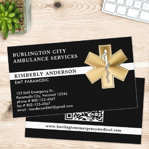 Paramedic EMS EMT Ambulance Emergency QR Code Logo Business Card