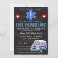 Paramedic EMT Graduation Invitation 
