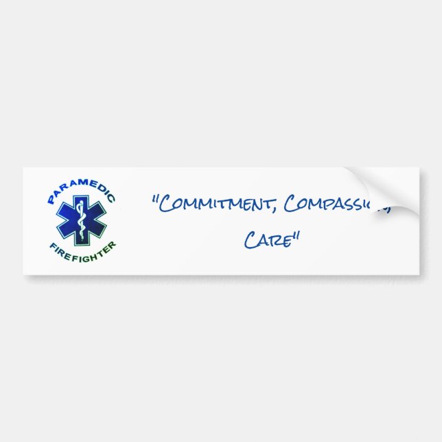 Paramedic Firefighter Bumper Sticker (Front)