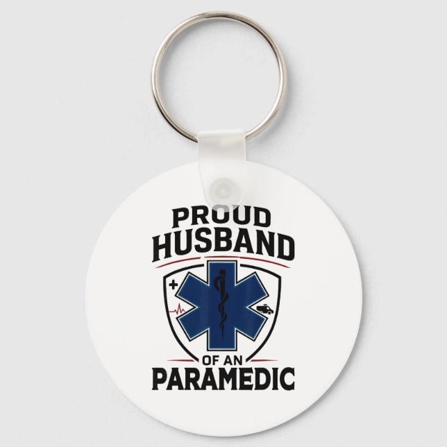 Paramedic Husband Proud Husband Of An Paramedic  Key Ring (Front)