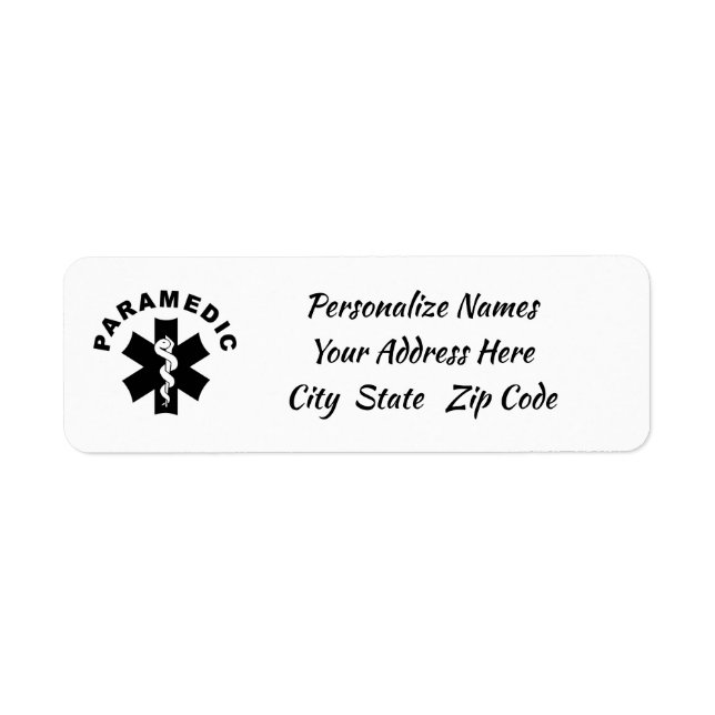 Paramedic Logo Theme Label (Front)