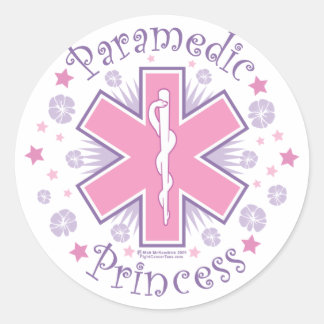 Paramedic Princess Classic Round Sticker