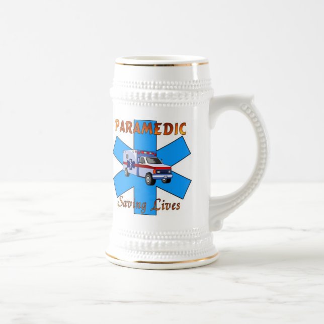 Paramedic Saving Lives Beer Stein (Right)